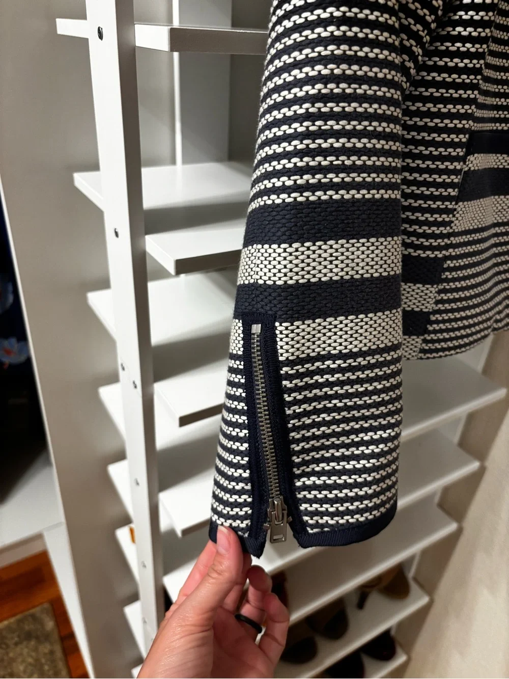 J. Crew Navy and White Striped Jacket